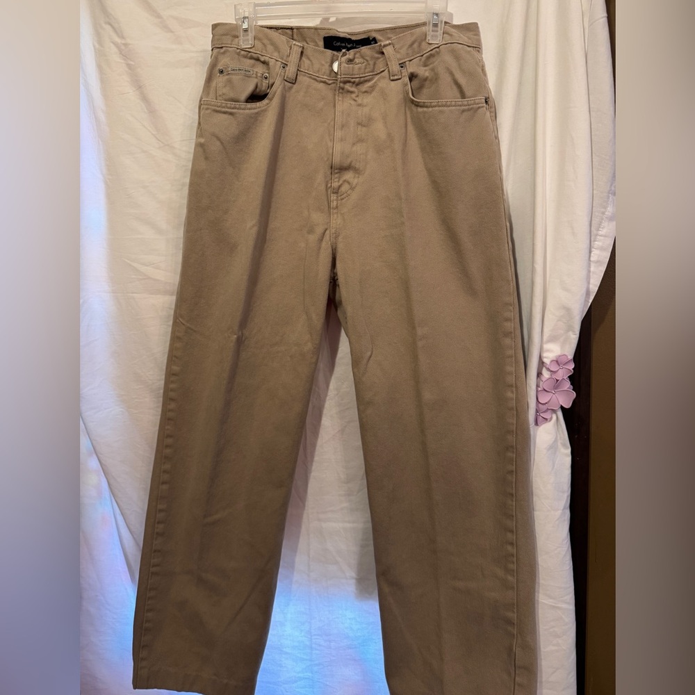 Calvin Klein Jeans Beige Textured Pants